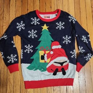 Tipsy Elves Navy and Red Santa Sweater